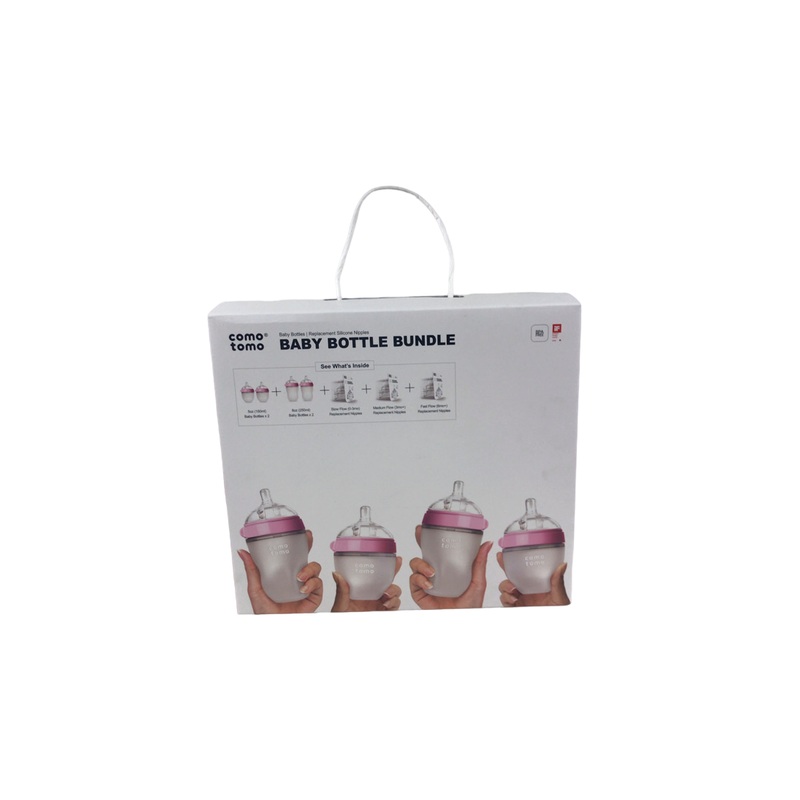 Comotomo Baby Bottle Bundle Gift Set, Pink