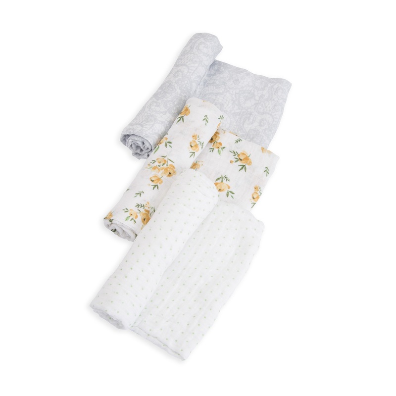 Little Unicorn Cotton Muslin Swaddle 3-Pack – Yellow Rose