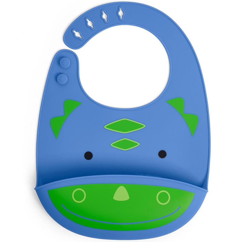 Skip Hop Zoo Fold & Go Silicone Bib – Dinosaur