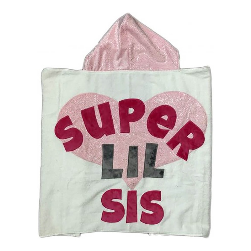 Towel Light Pink Hot Pink Super Lil Sis