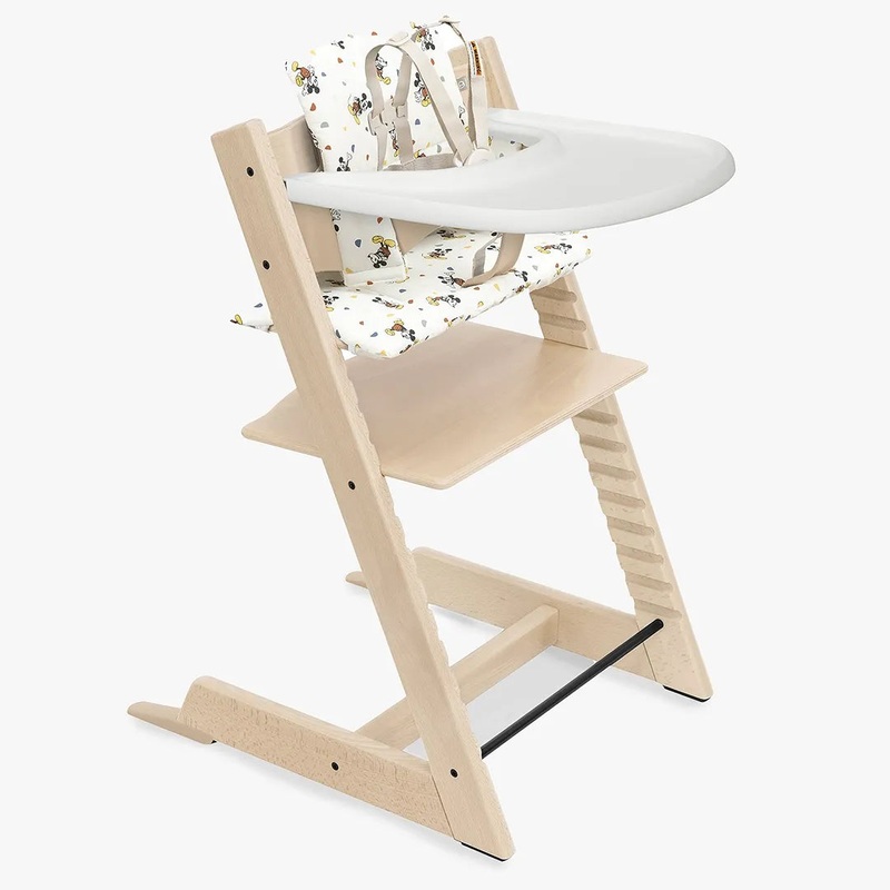 Tripp Trapp High Chair Complete – Natural with Mickey Celebration Cushion