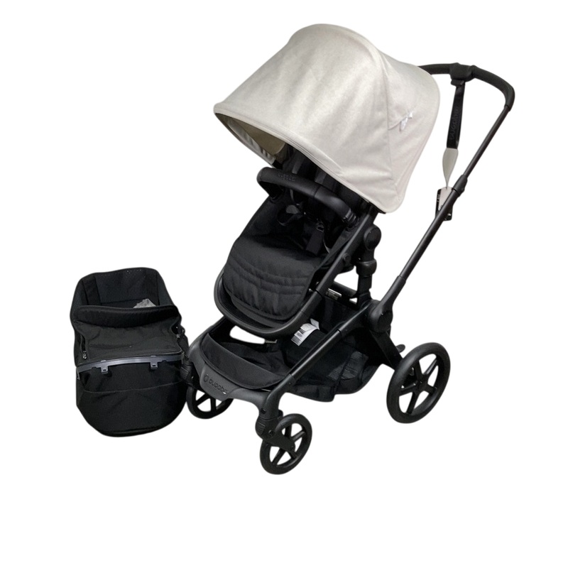 Bugaboo Fox 5 Renew Bassinet and Seat Stroller, 2025, Black Frame, Misty White/Black