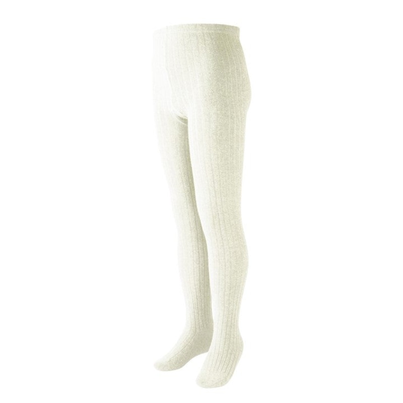 Ribbed Cotton Tights – Ivory