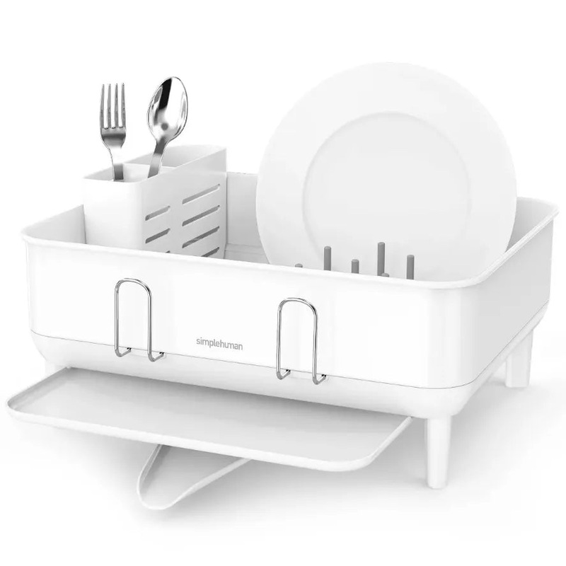 Simplehuman Steel Frame Dish Rack White and Stainless (See Description)