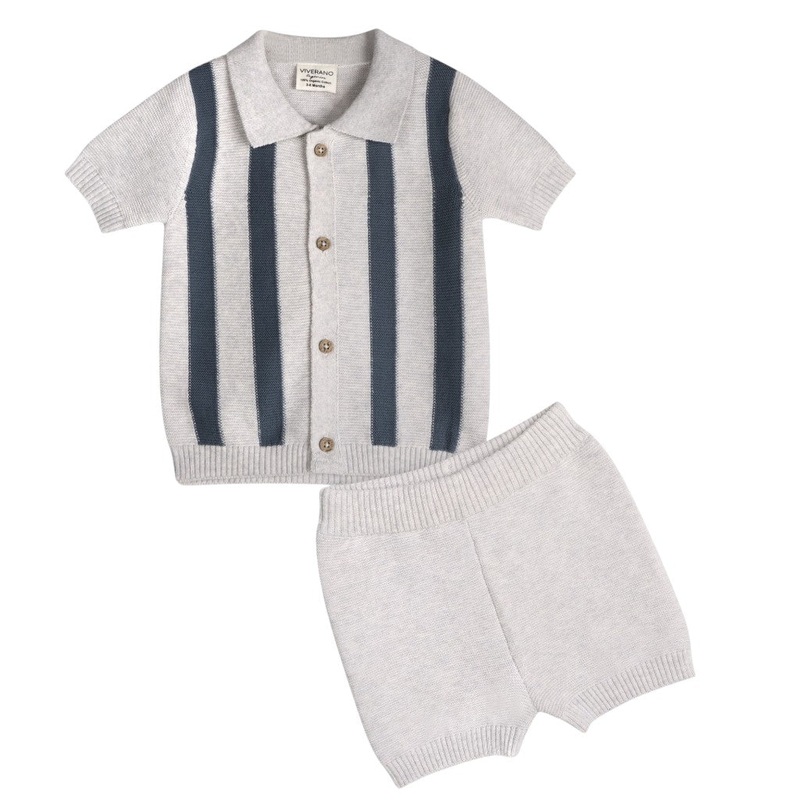 Tennis Stripe Knit Short Set