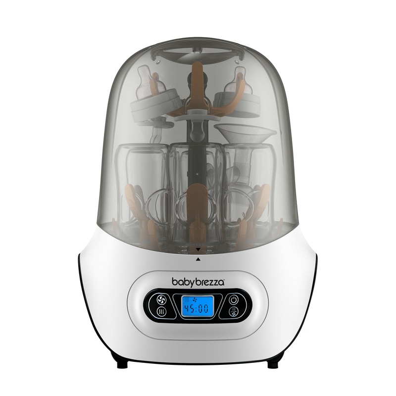 Baby Brezza One Step Baby Bottle Sanitizer and Dryer (Steam Sterilizer), White on Black