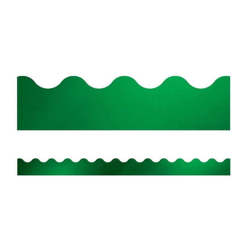 Emerald Green Foil Scalloped Bulletin Board Borders