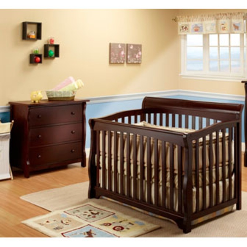 SB2 Florence 2 Piece Nursery Set in Espresso – Crib & Princeton 3 Drawer Dresser