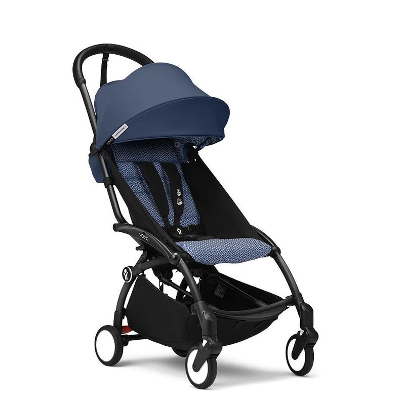 Stokke YOYO Stroller From 6 Months – Air France Blue on Black Frame