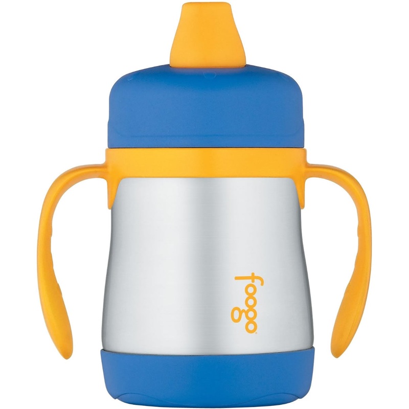 Thermos Foogo Leak-Proof Stainless Steel Sippy Cup – 7 Ounce – Blue/Yellow