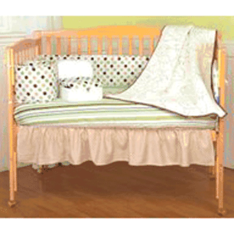 KidsLine Green & Brown Dots 5 Piece Crib Bedding Set