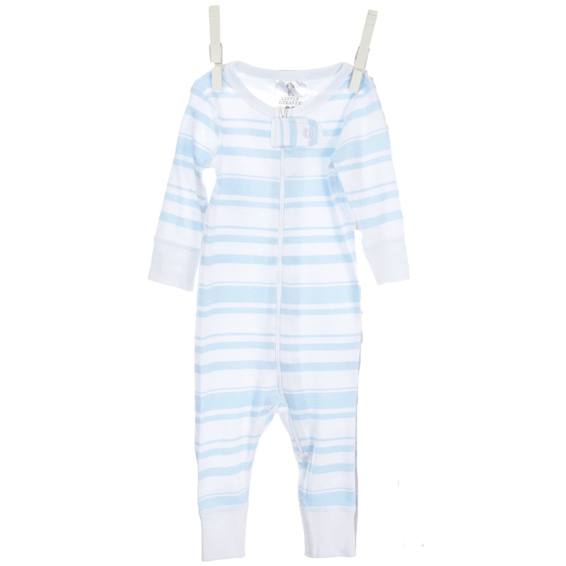 Little Giraffe Cotton Candy Stripe Romper in Blue – 9 to 18 Months
