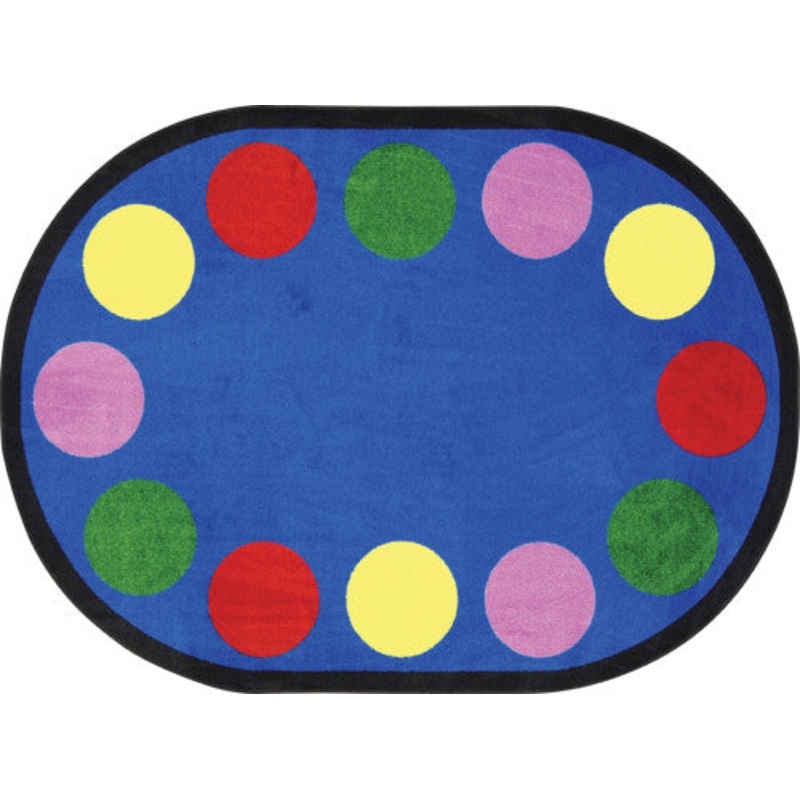 Lots of Dots Rug, 5’4″ x 7’8″ Oval (12 dots), Primary