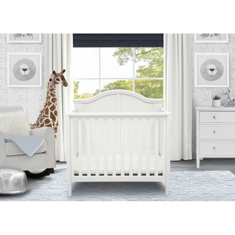 Parker Mini Convertible Baby Crib with Mattress and 2 Sheets