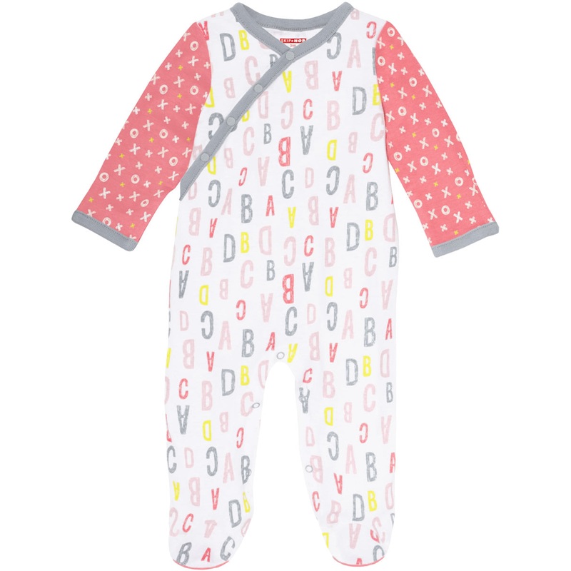 Skip Hop ABC-123 Side Snap Footie – Pink (6 Months)