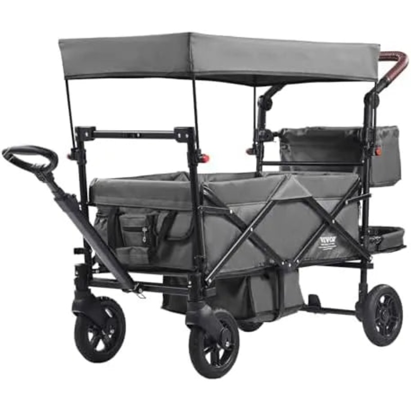 Wagon Stroller for 2 Kids – Dark Grey