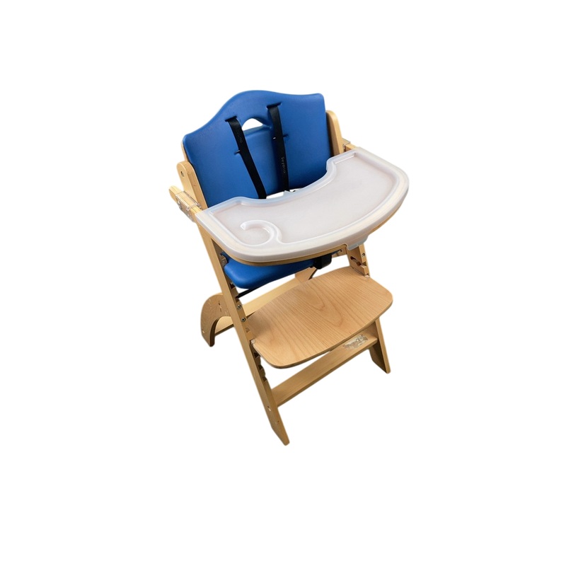 Abiie Beyond Junior Y Wooden High Chair, Natural/Blueberry