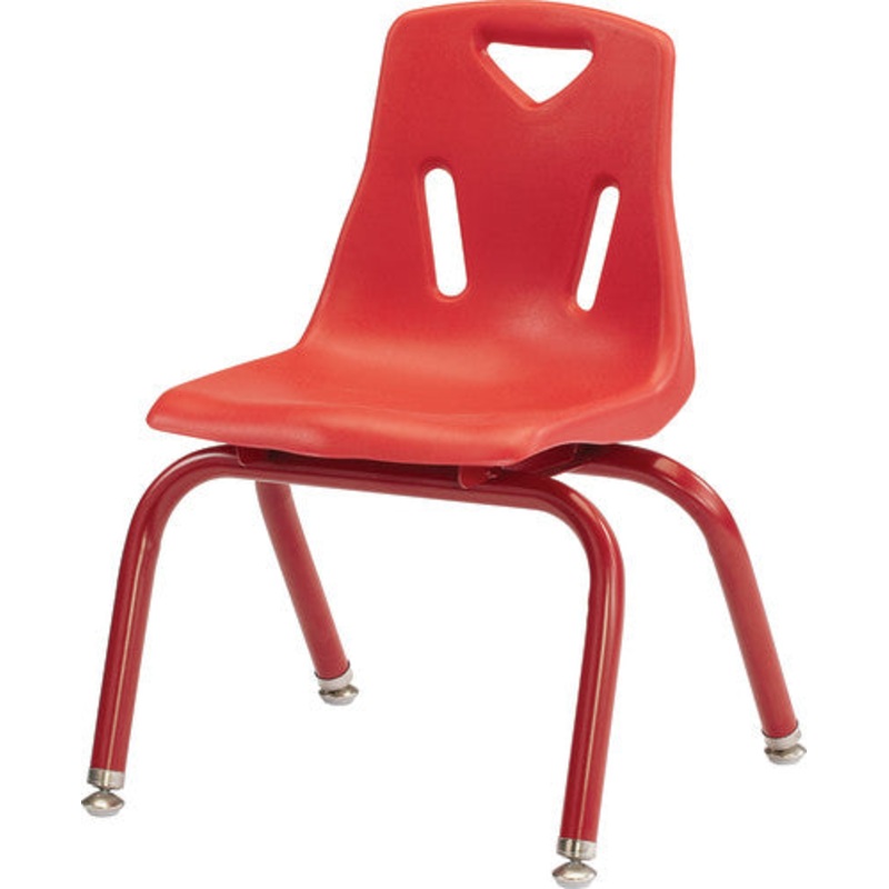 Berries Stacking Chair with Powder-Coated Legs – 12″ Ht – Red