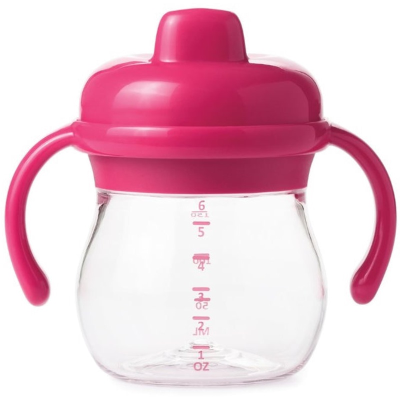 OXO Tot Transitions Sippy Cup with Removable Handles, 6 oz – Pink