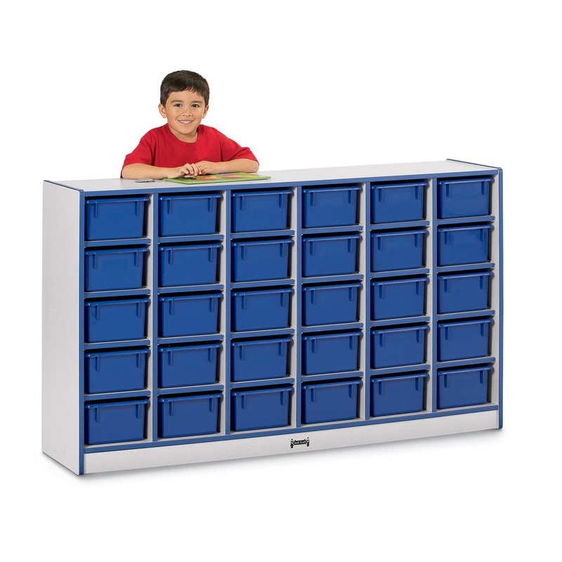 Rainbow Accents 30 Cubbie-Tray Mobile Storage – with Trays – Navy