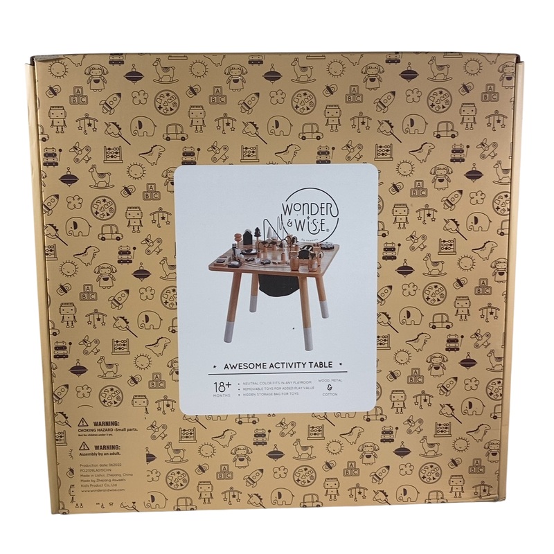 Wonder and Wise Awesome Activity Table, White/Natural