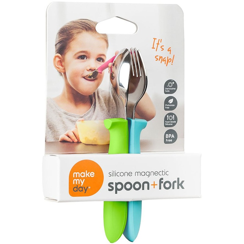Make My Day Spoon + Fork – Green/Blue