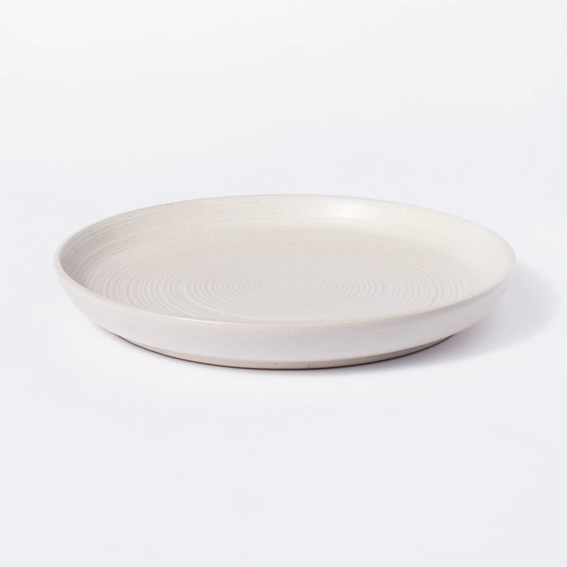 12″ Stoneware Round Serving Platter- Cream