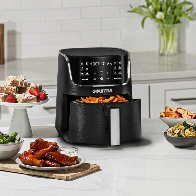 4-Quart Digital Air Fryer With 12 One-Touch Presets – Black (See Description)