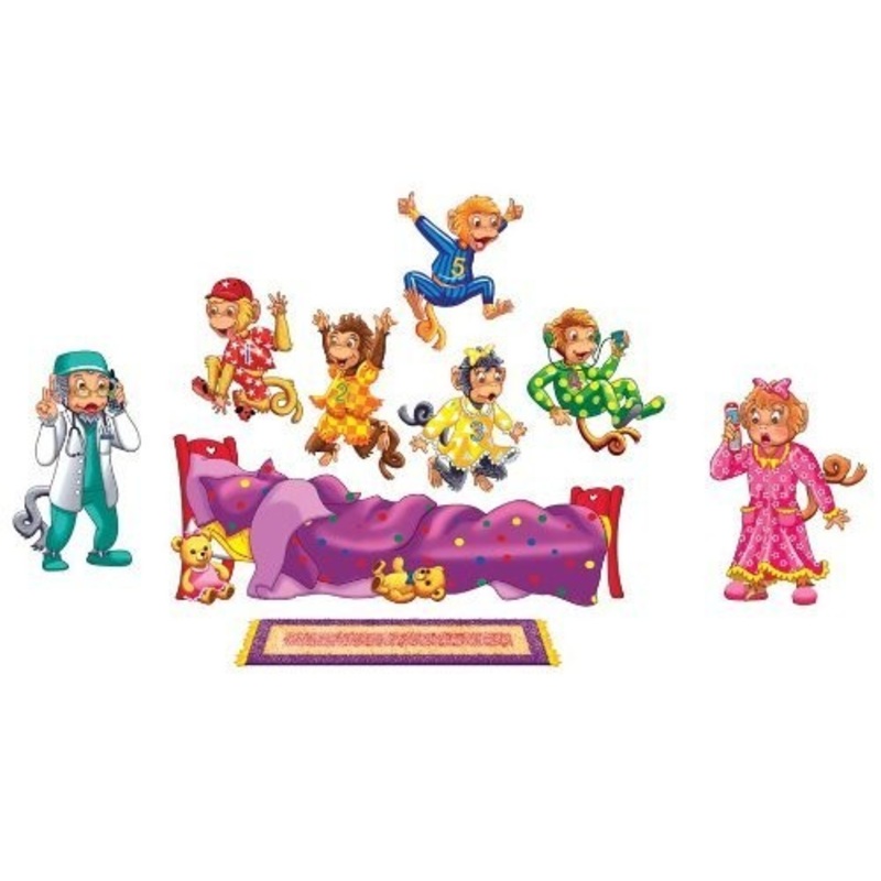 Bilingual Rhymes Flannelboard Set – Five Monkeys Jumping on the Bed
