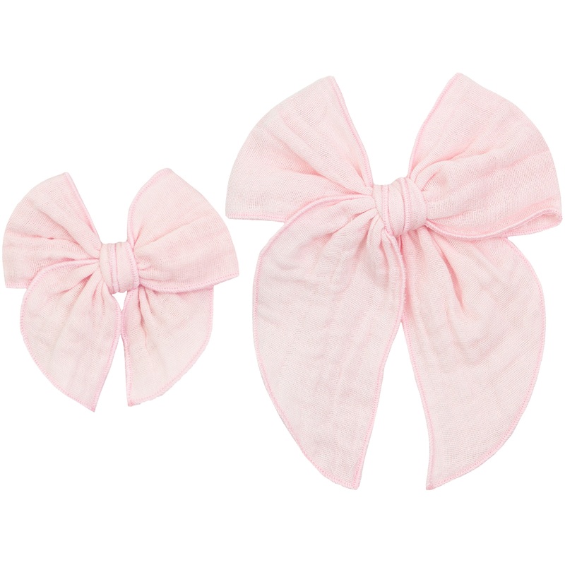 Cloud Muslin Heirloom Bow – Blush Clip