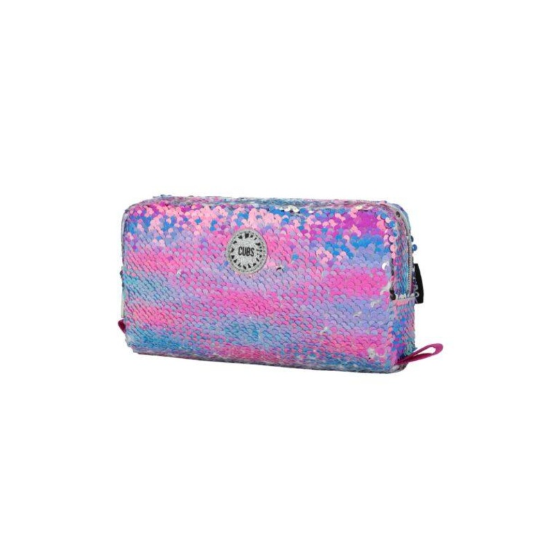 Cubs Multicolored Sequin Pencil Case