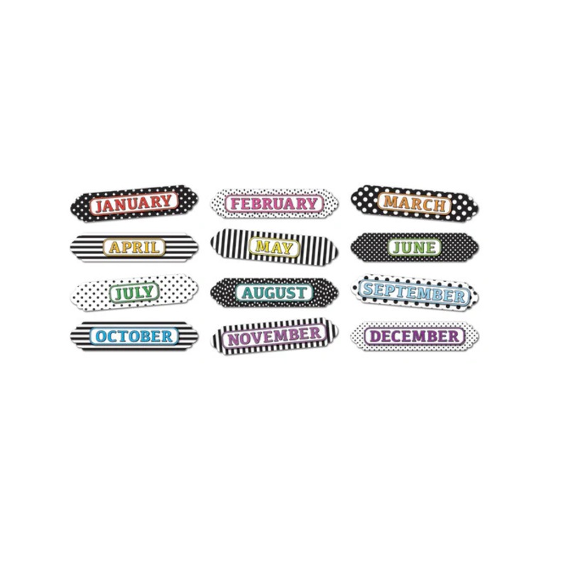 Die-Cut Magnets, B&W Designs Months of the Year