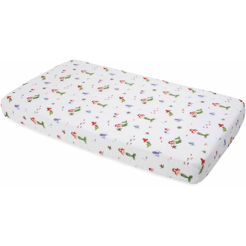 Little Unicorn Cotton Muslin Fitted Crib Sheet – Mermaid