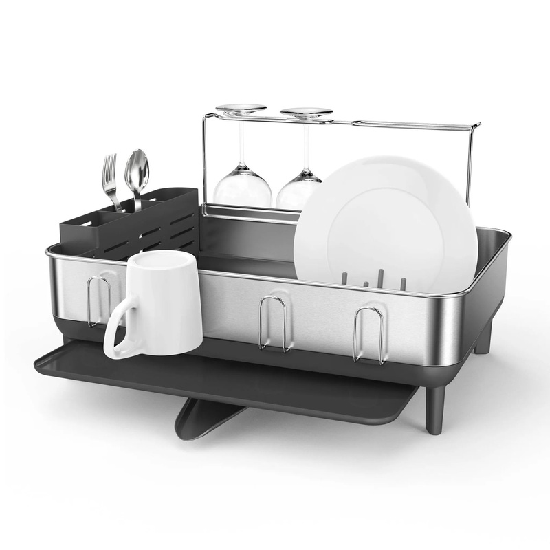 Stainless Steel Frame Dish Rack Large Gray: Freestanding Kitchen Drying Rack