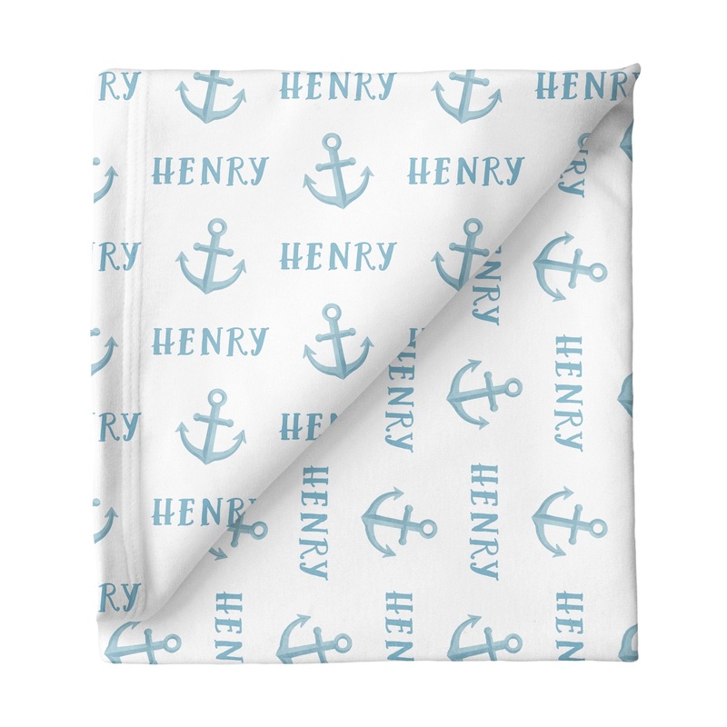 Sugar + Maple Large Stretchy Blanket – Anchor Blue