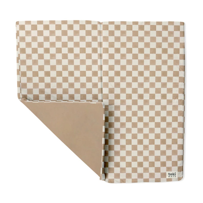 Toki Kids Standard Padded Play Mat 40″ x 40″, Checker Toffee