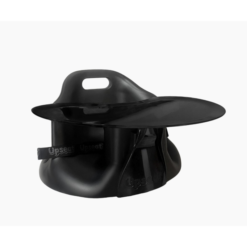 Upseat Baby Floor & Booster Seat with Tray, Midnight Black
