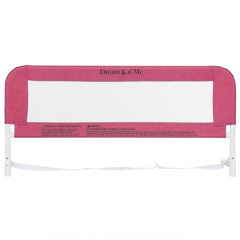 3D Linen fabric and Mesh Security Bed Rail – Pink