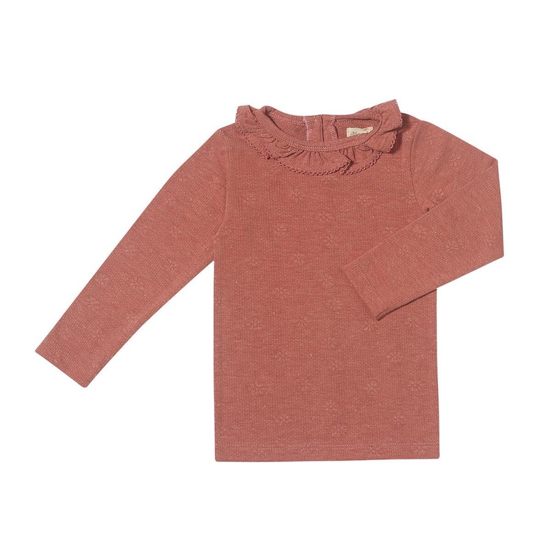Ettie + H – Ruffle Neck Long Sleeve – Berry