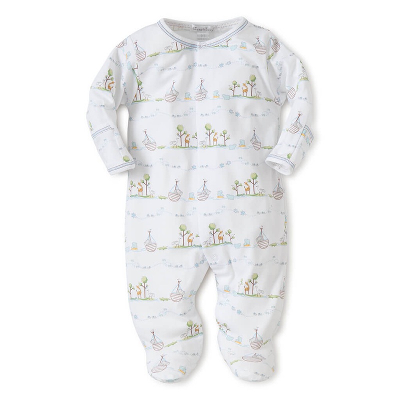 Kissy Kissy Print Footie Noah’s Blue