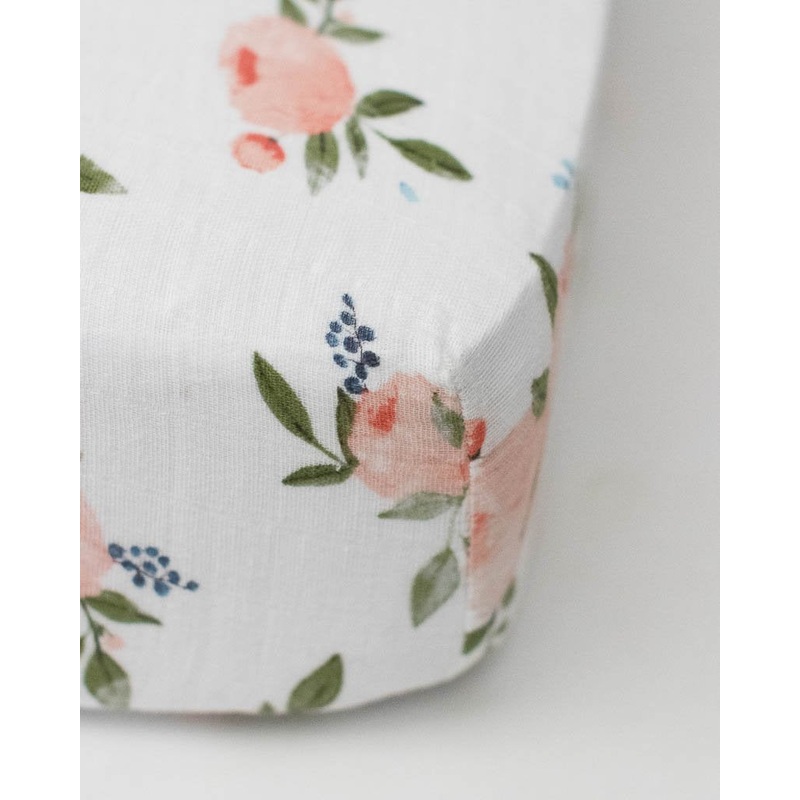 Little Unicorn Cotton Muslin Crib Sheet – Watercolor Roses