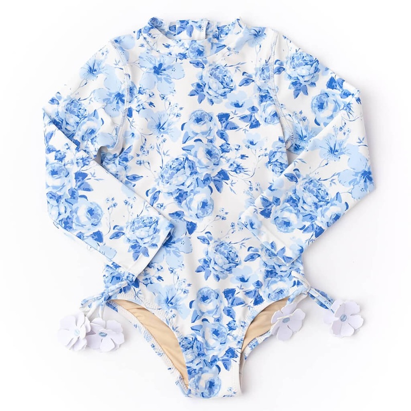Longsleeve Swimsuit Hibiscus Rose