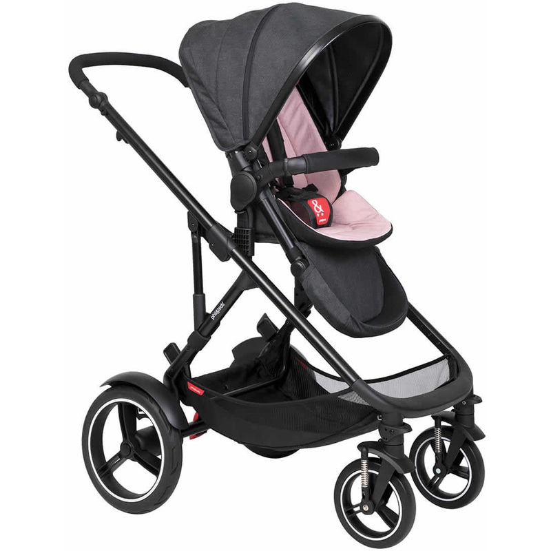 Phil & Teds Voyager Stroller & Liner – Black/Blush