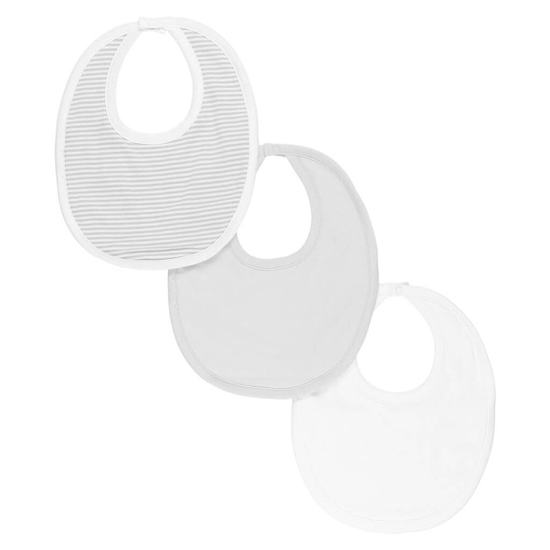 3 Pack Bib Set Stripes Grey