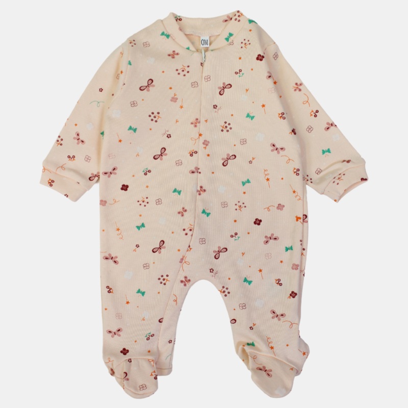 Cute Girly Long-Sleeved Baby Footie
