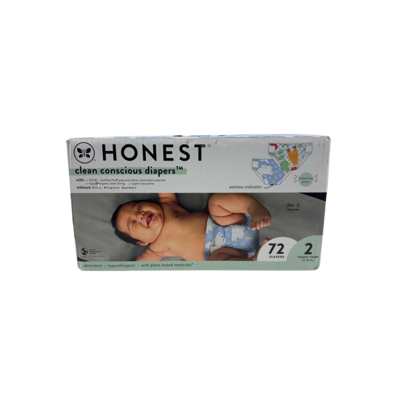 Honest Company Club Box Diapers, Size 2, Somebunny Loves You + Find Your Inner Peas