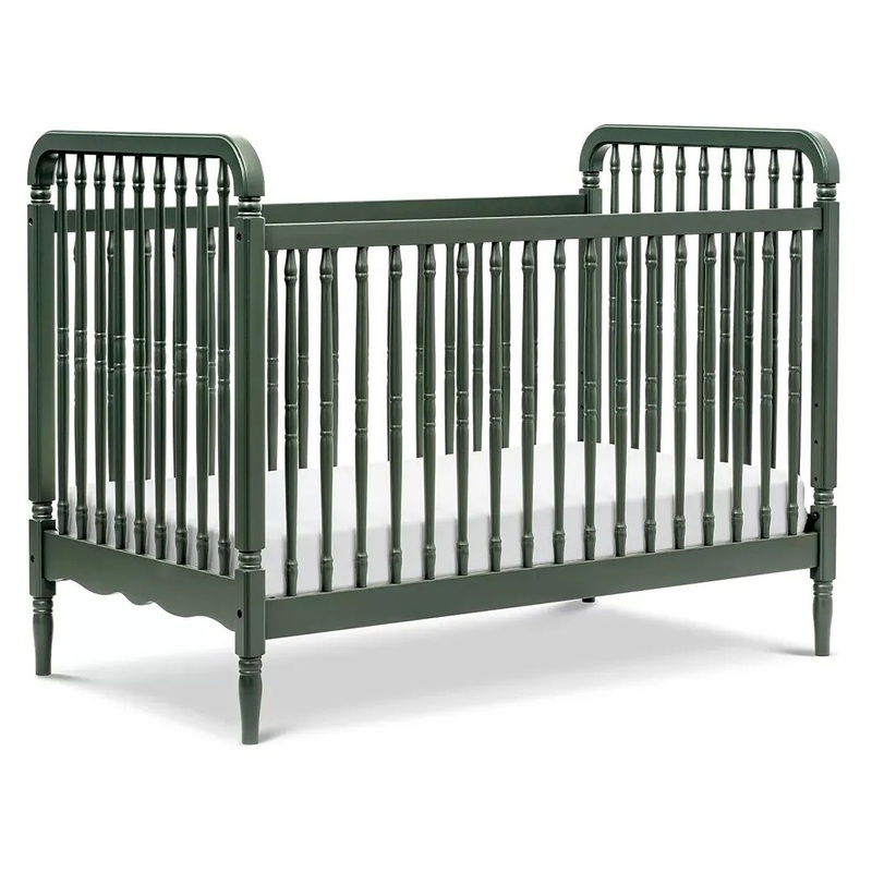 Liberty 3-in-1 Convertible Spindle Crib with Conversion Kit – Forest Green