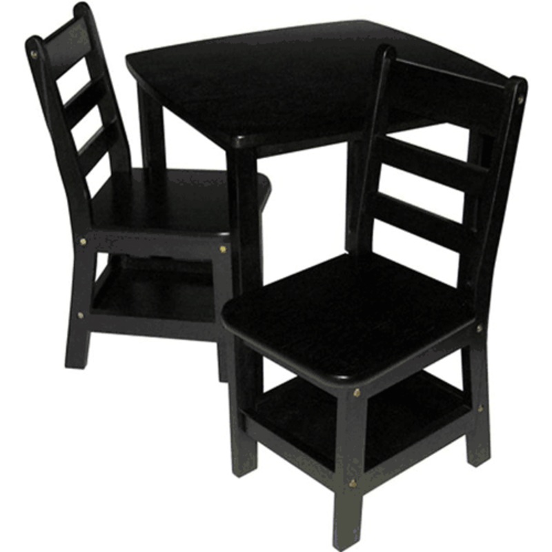 Lipper International Child’s Square Table Set with 2 Chairs Espresso