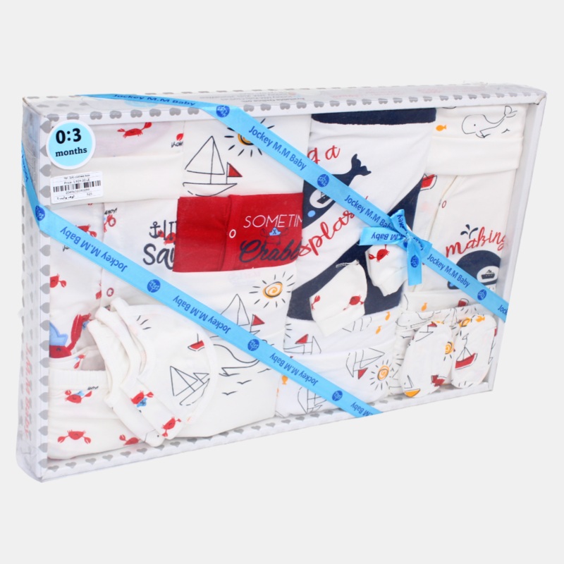 Little Sailor Themed Baby Boys’ Summer Cotton Gift Box – 20 Pcs (0-3m)