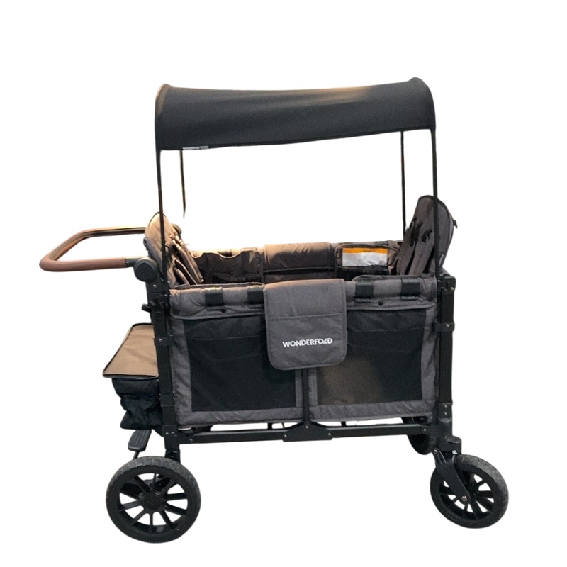 Wonderfold W4 Luxe Quad Stroller Wagon, 2023, Charcoal Grey with Black Frame